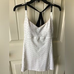 lululemon athletica White and Black Polka Dot Tank Top